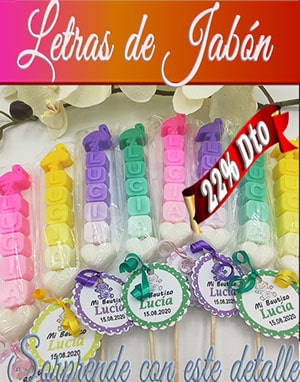 Letras de Jabon Detalle Bautizo
